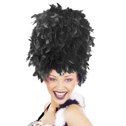 Vysoká péřová pokrývka hlavy černá